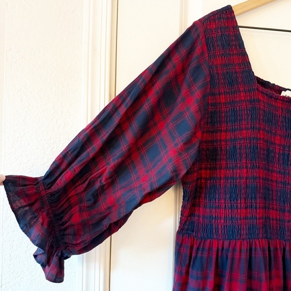 JESSAKAE Brooks Red and Navy Plaid Midi Dress - Picture 6 of 10